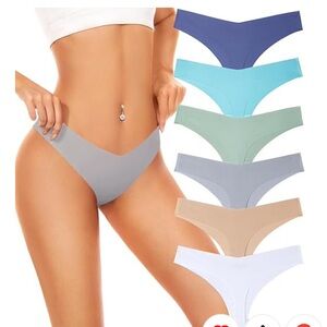 12 PAIR. BRAND NEW Women's Seamless Thong Panties - Multi-Color Pack.